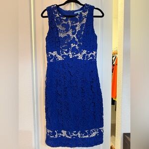 ANTONIO MELANI Royal Blue Lace Midi Dress